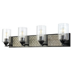 Arcadia Bathroom Vanity Light - Matte Black / Silver Leaf