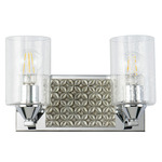 Arcadia Bathroom Vanity Light - Polished Chrome / Silver Leaf