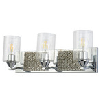 Arcadia Bathroom Vanity Light - Polished Chrome / Silver Leaf
