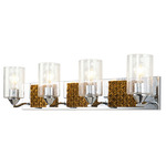 Arcadia Bathroom Vanity Light - Polished Chrome / Gold Leaf