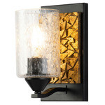 Bocage Wall Sconce - Matte Black / Gold Leaf