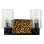 Bocage Bathroom Vanity Light - Matte Black / Gold Leaf