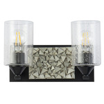 Bocage Bathroom Vanity Light - Matte Black / Silver Leaf