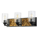 Bocage Bathroom Vanity Light - Matte Black / Gold Leaf