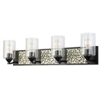 Bocage Bathroom Vanity Light - Matte Black / Silver Leaf