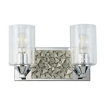 Bocage Bathroom Vanity Light - Polished Chrome / Silver Leaf