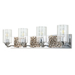 Bocage Bathroom Vanity Light - Polished Chrome / Silver Leaf