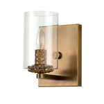 Bolivar Wall Sconce - Antique Brass / Clear