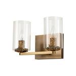 Bolivar Bathroom Vanity LIght - Antique Brass / Clear