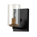 Bolivar Wall Sconce - Matte Black / Clear