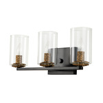 Bolivar Bathroom Vanity LIght - Matte Black / Clear