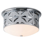Epsilon Ceiling Flush Light - Polished Chrome / Opal