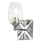 Epsilon Wall Sconce - Polished Chrome / Clear Seeded