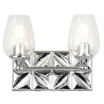 Epsilon Bathroom Vanity Light - Polished Chrome / Clear Seeded