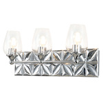 Epsilon Bathroom Vanity Light - Polished Chrome / Clear Seeded