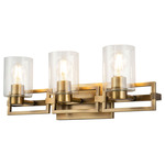 Estes Bathroom Vanity Light - Antique Brass / Clear