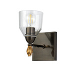 Felice F1 Wall Sconce - Dark Bronze / Gold / Clear