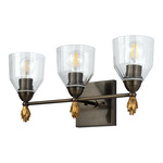 Felice F1 Bathroom Vanity Light - Dark Bronze / Gold / Clear