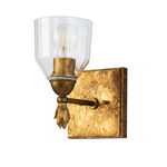 Felice F1 Wall Sconce - Antique Gold Leaf / Gold / Clear