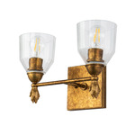 Felice F1 Bathroom Vanity Light - Antique Gold Leaf / Gold / Clear