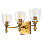 Felice F1 Bathroom Vanity Light - Antique Gold Leaf / Gold / Clear