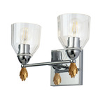 Felice F1 Bathroom Vanity Light - Polished Chrome / Gold / Clear