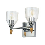 Felice F2 Bathroom Vanity Light - Polished Chrome / Gold / Clear