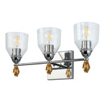 Felice F1 Bathroom Vanity Light - Polished Chrome / Gold / Clear