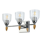 Felice F2 Bathroom Vanity Light - Polished Chrome / Gold / Clear