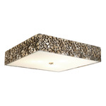 Mosaic Square Ceiling Light Fixture - Silver Leaf