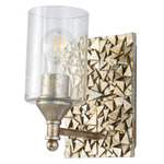 Mosaic Wall Sconce - Silver Leaf / Clear Seeded