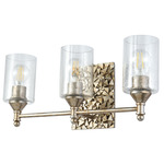 Mosaic Bathroom Vanity Light - Silver Leaf / Clear Seeded