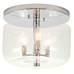 Rampart Ceiling Light Fixture - Polished Chrome / Clear
