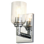 Rampart Wall Sconce - Polished Chrome / Clear