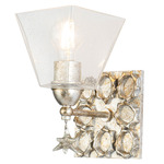 Star Wall Sconce - Silver Leaf / Clear Seeded