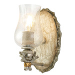 Trellis Wall Sconce - Putty Patina / Clear Seeded