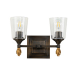 Vetiver F1 Bathroom Vanity Light - Dark Bronze / Gold / Clear Seeded