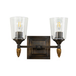 Vetiver F2 Bathroom Vanity Light - Dark Bronze / Gold / Clear Seeded