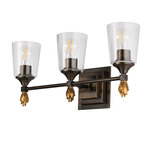 Vetiver F1 Bathroom Vanity Light - Dark Bronze / Gold / Clear Seeded
