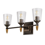 Vetiver F2 Bathroom Vanity Light - Dark Bronze / Gold / Clear Seeded
