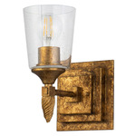 Vetiver F2 Wall Sconce - Antique Gold Leaf / Gold / Clear Seeded