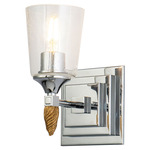 Vetiver F2 Wall Sconce - Polished Chrome / Gold / Clear Seeded