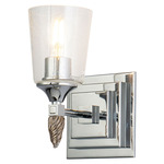 Vetiver F2 Wall Sconce - Polished Chrome / Silver / Clear Seeded