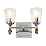 Vetiver F1 Bathroom Vanity Light - Polished Chrome / Gold / Clear Seeded