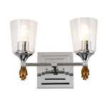 Vetiver F1 Vanity Sconce - Polished Chrome / Gold / Clear Seeded