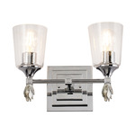 Vetiver F1 Vanity Sconce - Polished Chrome / Silver / Clear Seeded