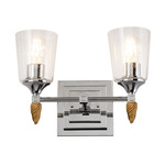 Vetiver F2 Bathroom Vanity Light - Polished Chrome / Gold / Clear Seeded