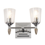 Vetiver F2 Bathroom Vanity Light - Polished Chrome / Silver / Clear Seeded
