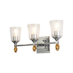 Vetiver F1 Bathroom Vanity Light - Polished Chrome / Gold / Clear Seeded