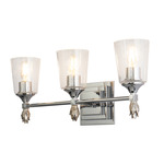 Vetiver F1 Bathroom Vanity Light - Polished Chrome / Silver / Clear Seeded